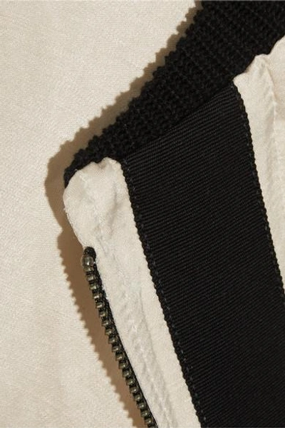 Shop Ann Demeulemeester Grosgrain-trimmed Linen And Silk-blend Bomber Jacket
