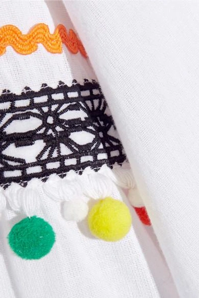 Shop Dodo Bar Or Embellished Embroidered Cotton-gauze Top