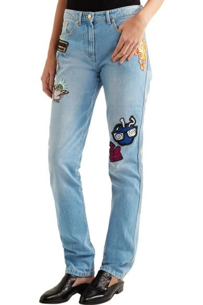 Shop Kenzo Appliquéd Slim Boyfriend Jeans