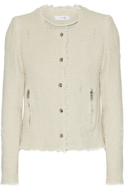 Iro Frayed Cotton-tweed Jacket In Grey