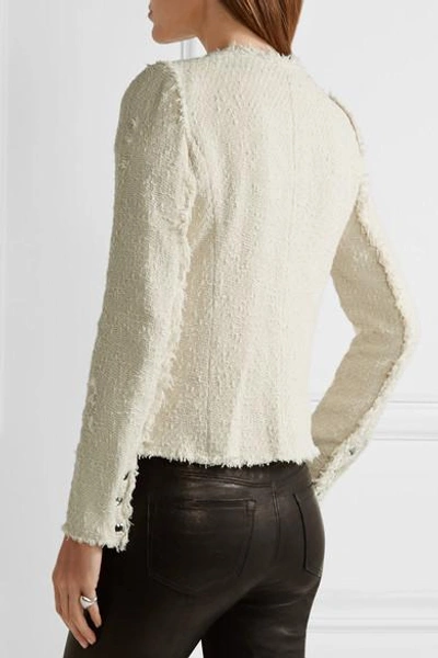 Shop Iro Frayed Cotton-tweed Jacket