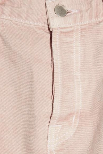 Shop J Brand Ivy Cropped Distressed High-rise Straight-leg Jeans In Pastel Pink