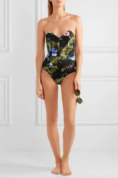 Shop Fleur Du Mal Printed Bandeau Swimsuit