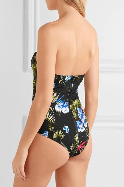 Shop Fleur Du Mal Printed Bandeau Swimsuit