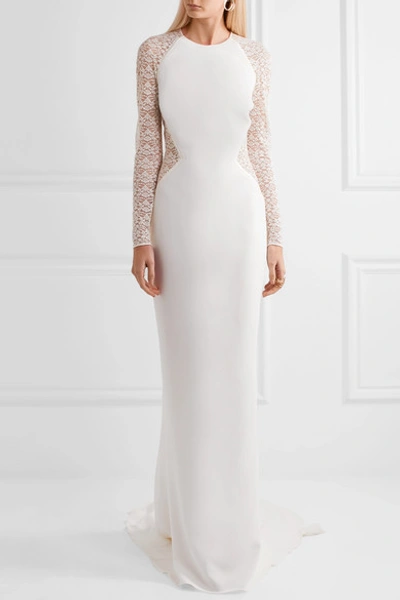 Shop Stella Mccartney Embroidered Lace And Cady Gown