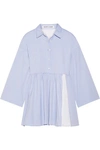 SANDY LIANG Cosmo broderie anglaise-paneled cotton-poplin mini dress