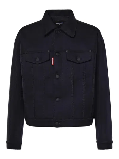 Dsquared2 Button-up Wool Jacket In Blue