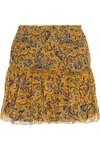 ISABEL MARANT ÉTOILE Brinley smocked printed silk-georgette mini skirt