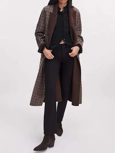 Rag & Bone Check-pattern Double-breasted Coat In Brown