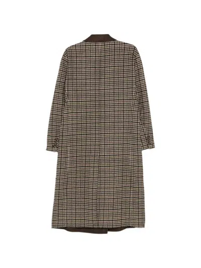 Rag & Bone Check-pattern Double-breasted Coat In Brown