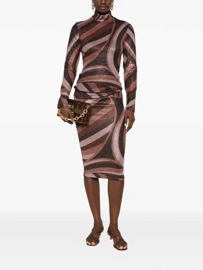 Pucci Top Collar Iride In Brown