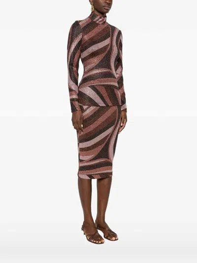 Pucci Top Collar Iride In Brown