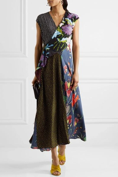 Shop Diane Von Furstenberg Printed Ruffled Silk Crepe De Chine Wrap Dress