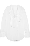 TOME Ruffled open-back organic cotton-voile blouse