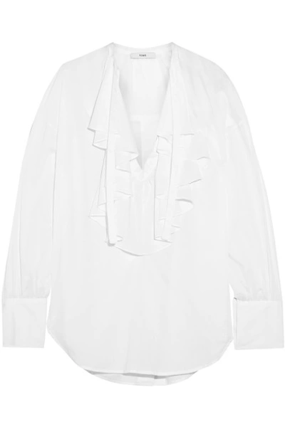 Tome Ruffled Open-back Organic Cotton-voile Blouse