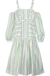GÜL HÜRGEL Off-the-shoulder striped linen midi dress