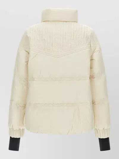 Moncler Down Quilted Jacket In Neutral