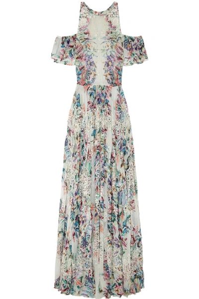 Zuhair Murad Embroidered Floral-print Georgette Gown