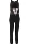 MUGLER Sequin-embellished crepe jumpsuit