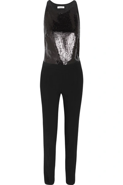 Shop Mugler Sequin-embellished Crepe Jumpsuit