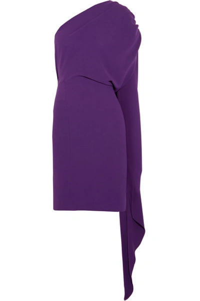 Gareth Pugh Woman One-shoulder Draped Crepe Dress Purple