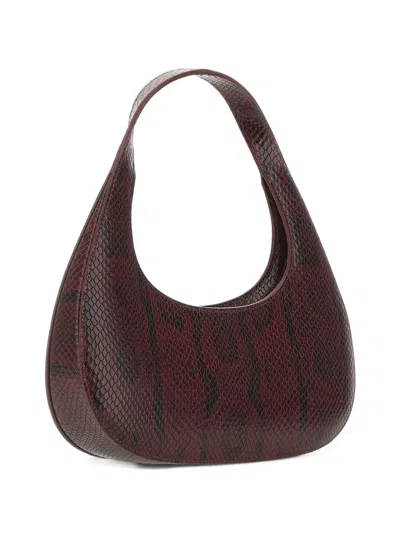 Coperni Loop Swipe Python-print Tote Bag In Burgundy