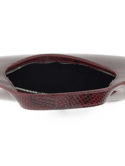 Coperni Loop Swipe Python-print Tote Bag In Burgundy