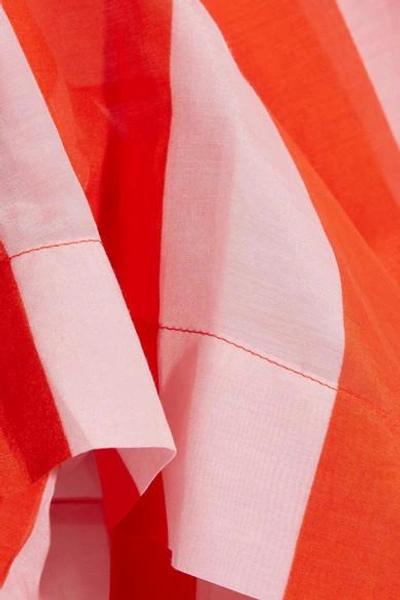 Shop Diane Von Furstenberg Striped Cotton And Silk-blend Wrap Top