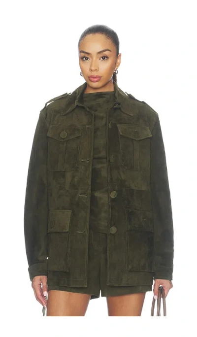 Aexae Lamb Leather Suede Mid Jacket In Pattern
