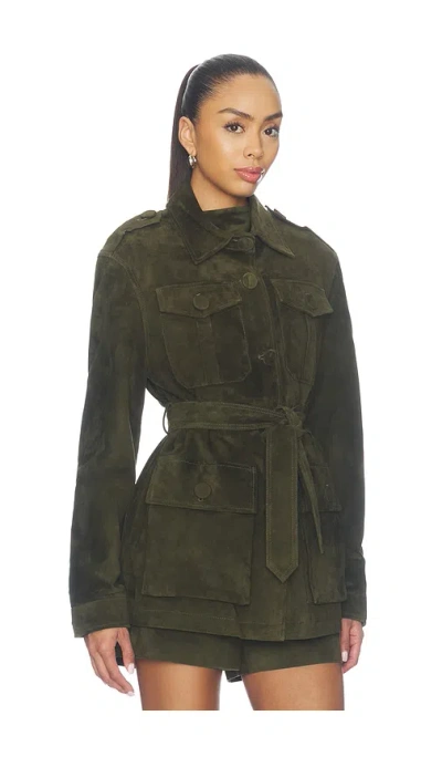 Aexae Lamb Leather Suede Mid Jacket In Pattern