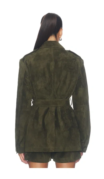 Aexae Lamb Leather Suede Mid Jacket In Pattern