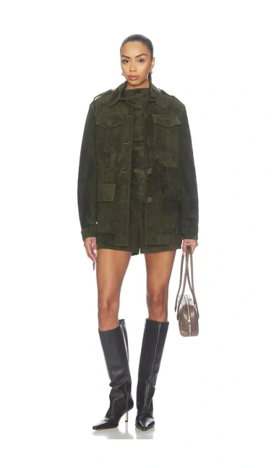 Aexae Lamb Leather Suede Mid Jacket In Pattern