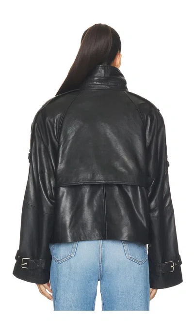 Gestuz Avic Leather Jacket In Black