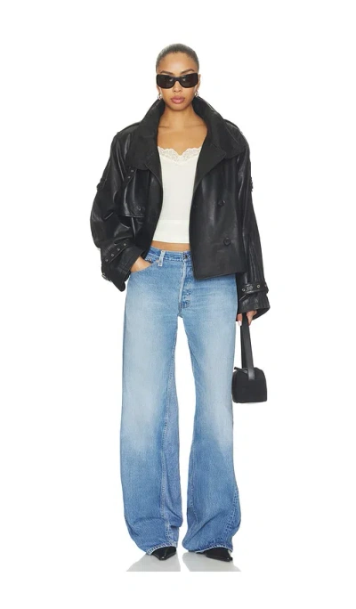 Gestuz Avic Leather Jacket In Black