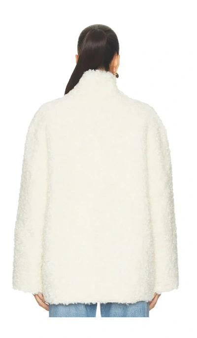 Source Unknown Manuela Shawl-collar Shearling Jacket In White