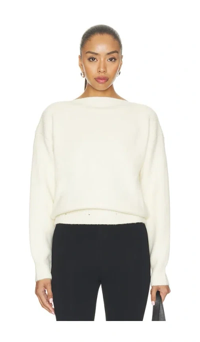 Source Unknown Corinth Peplum Sweater In White