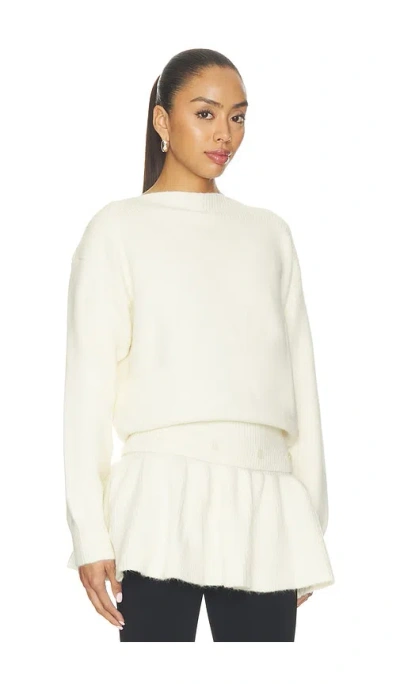 Source Unknown Corinth Peplum Sweater In White
