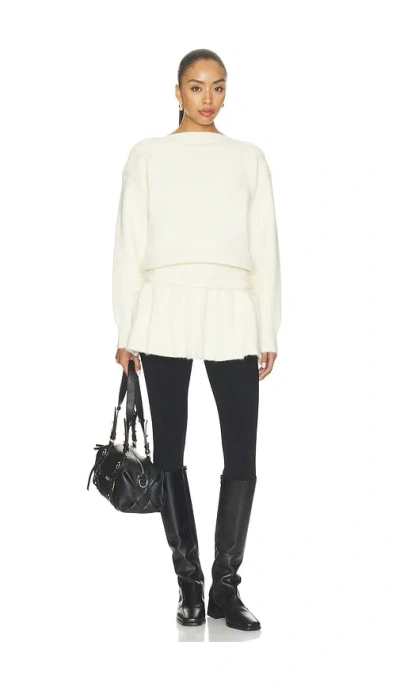 Source Unknown Corinth Peplum Sweater In White