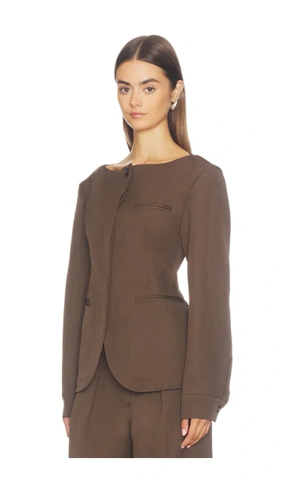 Source Unknown Matteo Cinched Blazer In Brown