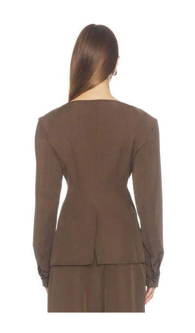 Source Unknown Matteo Cinched Blazer In Brown