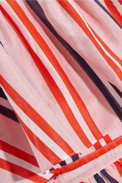 Shop Diane Von Furstenberg Striped Cotton And Silk-blend Maxi Dress In Pastel Pink