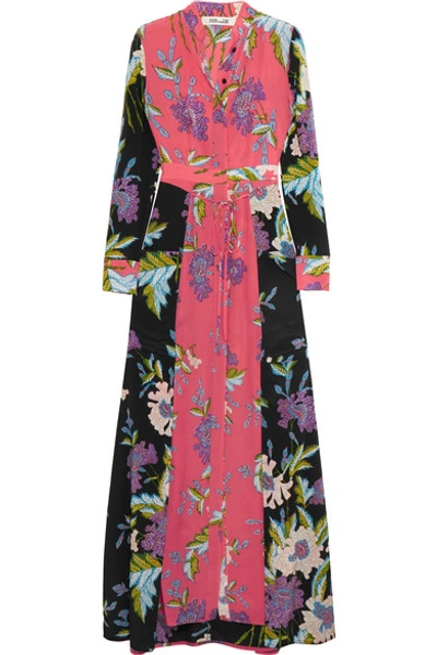 Shop Diane Von Furstenberg Floral-print Silk Crepe De Chine Maxi Dress