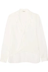L AGENCE Rita wrap-effect silk-chiffon blouse