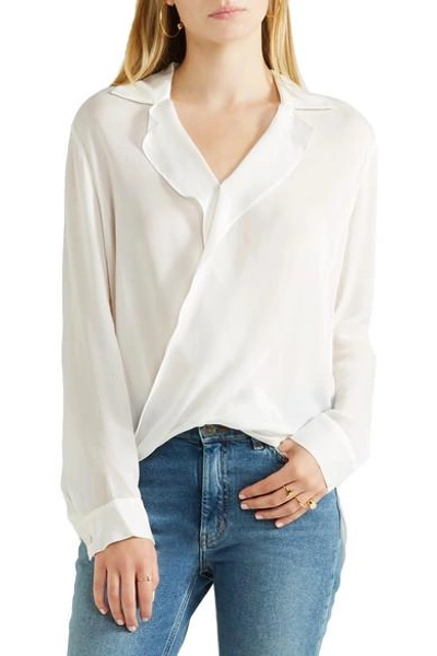 Shop L Agence Rita Wrap-effect Silk-chiffon Blouse