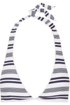 HEIDI KLEIN Martha's Vineyard striped stretch-cloqué halterneck bikini top