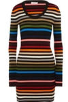 SONIA RYKIEL Striped ribbed-knit mini dress