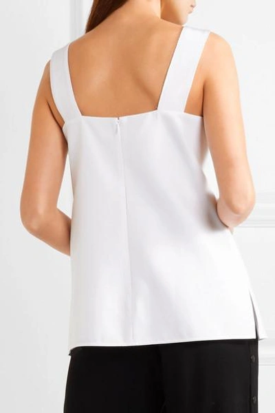 Shop Victoria Victoria Beckham Knotted Cotton And Silk-blend Crepe Top