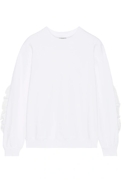 Clu Cutout Silk Chiffon-trimmed Cotton-jersey Sweatshirt