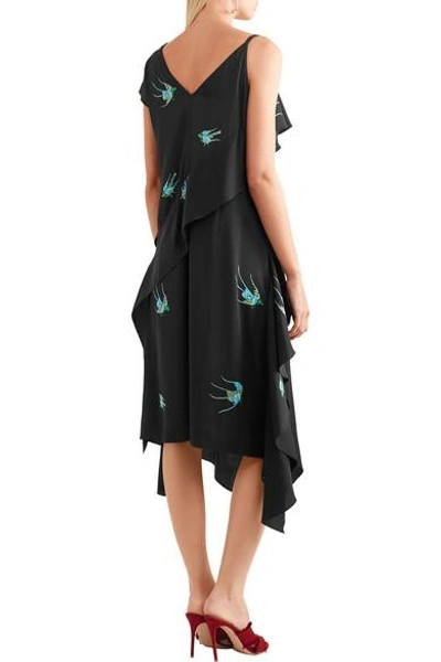 Shop Diane Von Furstenberg Draped Printed Silk-blend Midi Dress