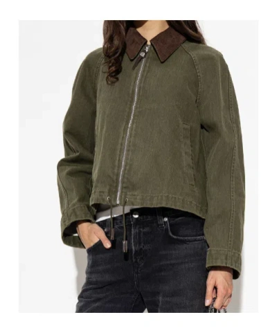 Tory Burch Denim Bomber Jacket In Multi